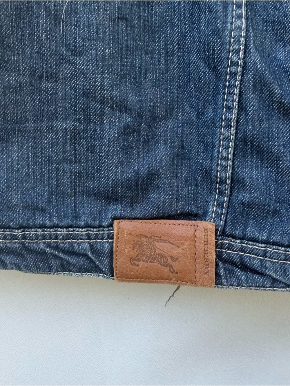 Burberry Baby kid vest jacket Jean 9/12 months removable hood blue vintage - Picture 4 of 5
